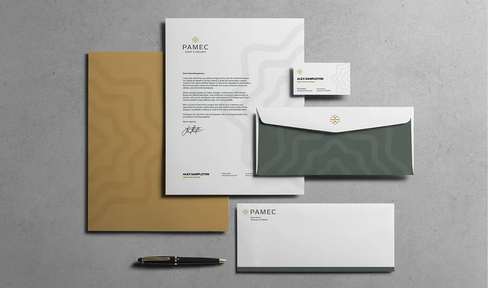 Brand communication design Pamec Winery