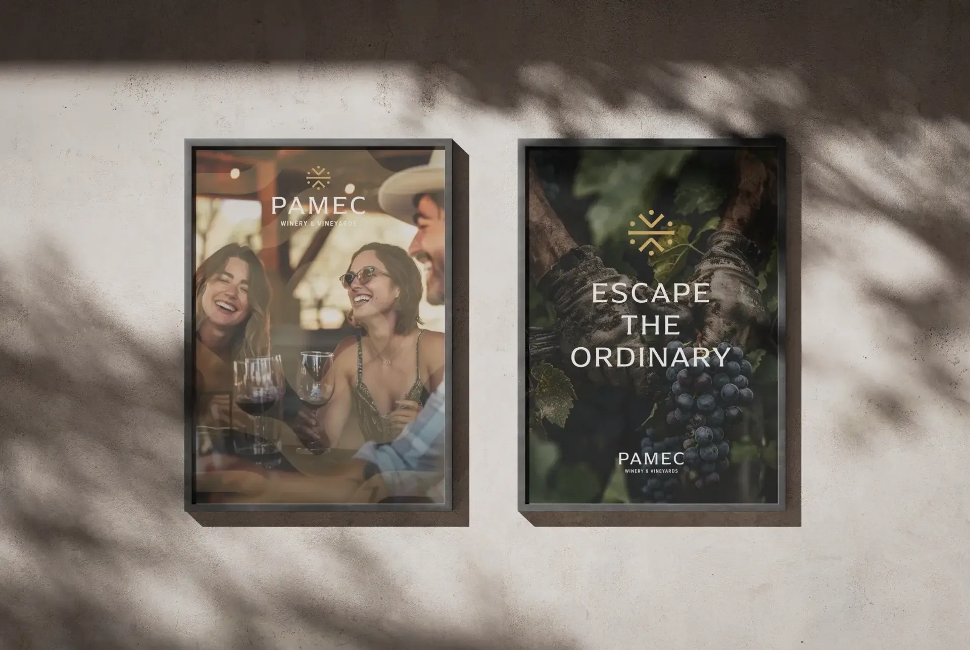 Pamec Winery brand design posters