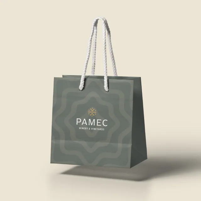 Pamec Winery branding shopping tote design