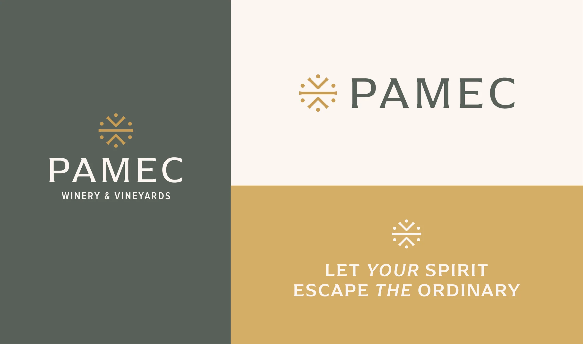 Pamec Winery logo brand mark design