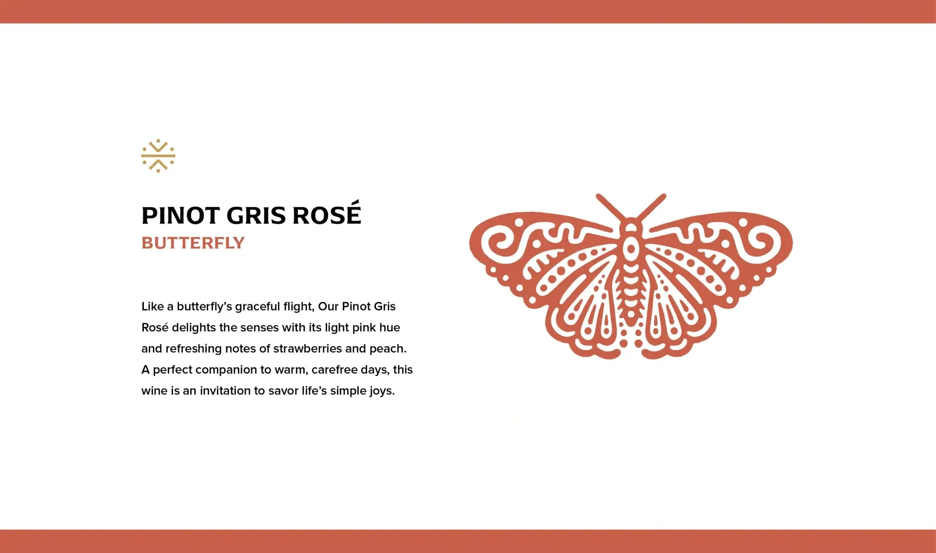Pamec Winery pinot gres rosé wine tasting notes design