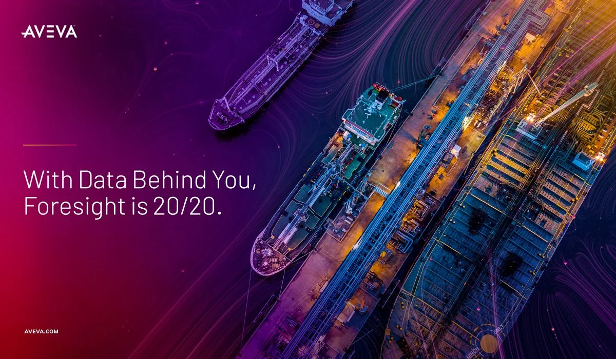 Shipping and logistics industry campaign creative for AVEVA