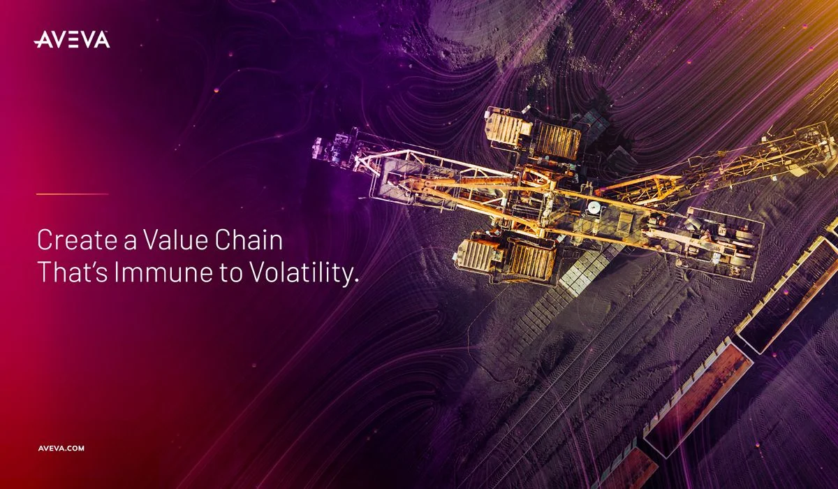 Value chain key art for AVEVA industrial software brand system