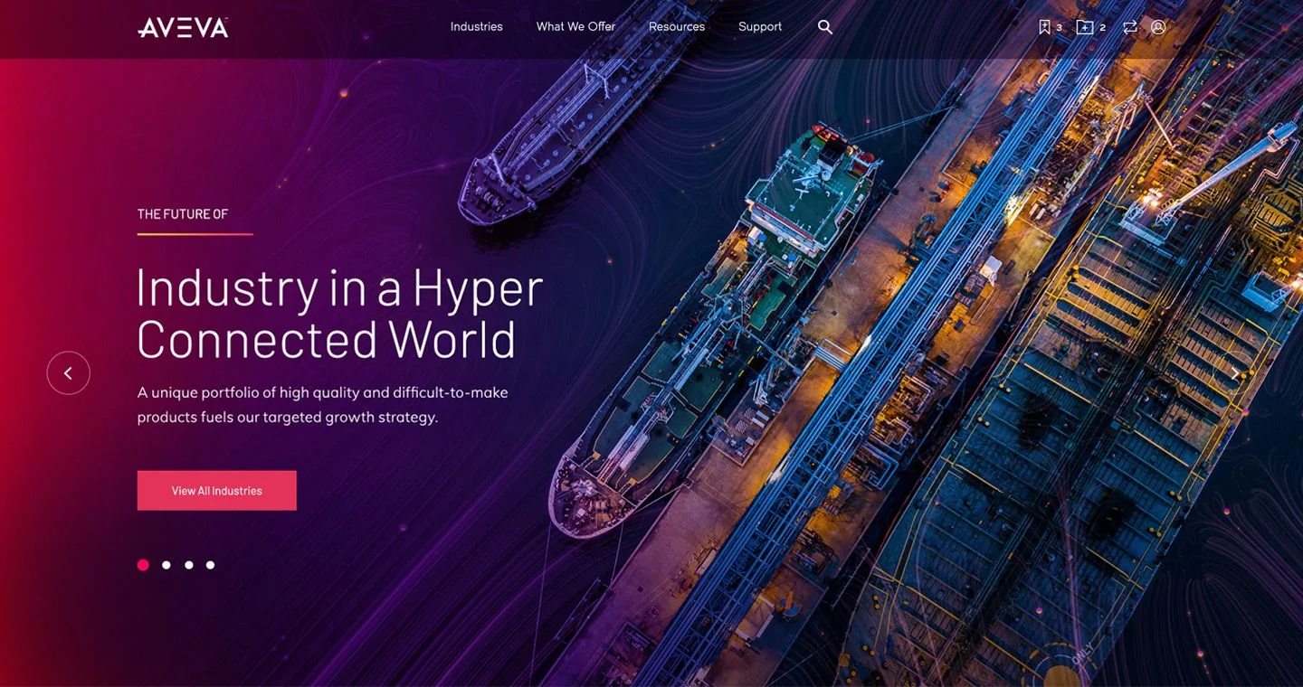AVEVA website rebranding and replatforming design