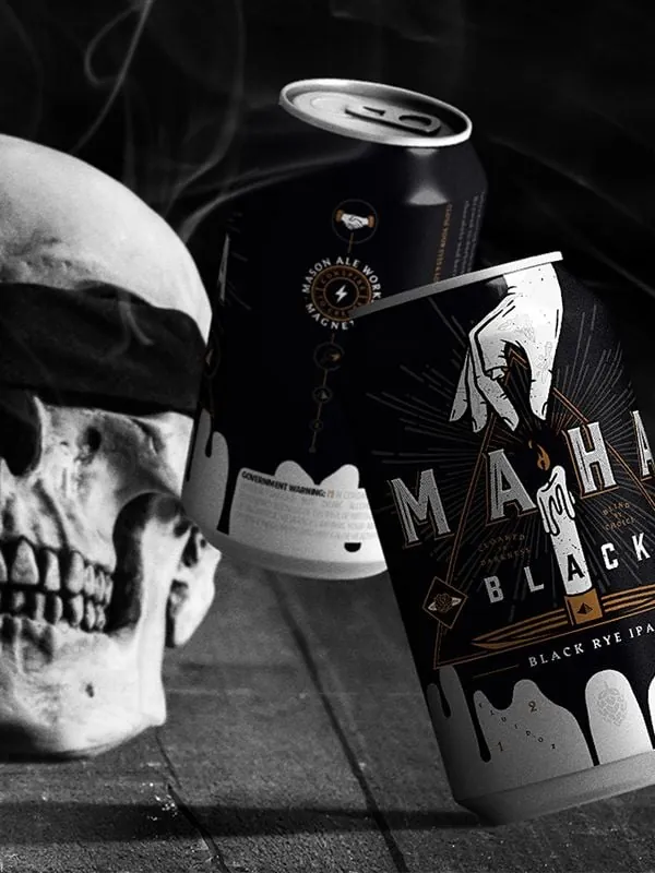 Maha Black craft beer branding by Magnetic