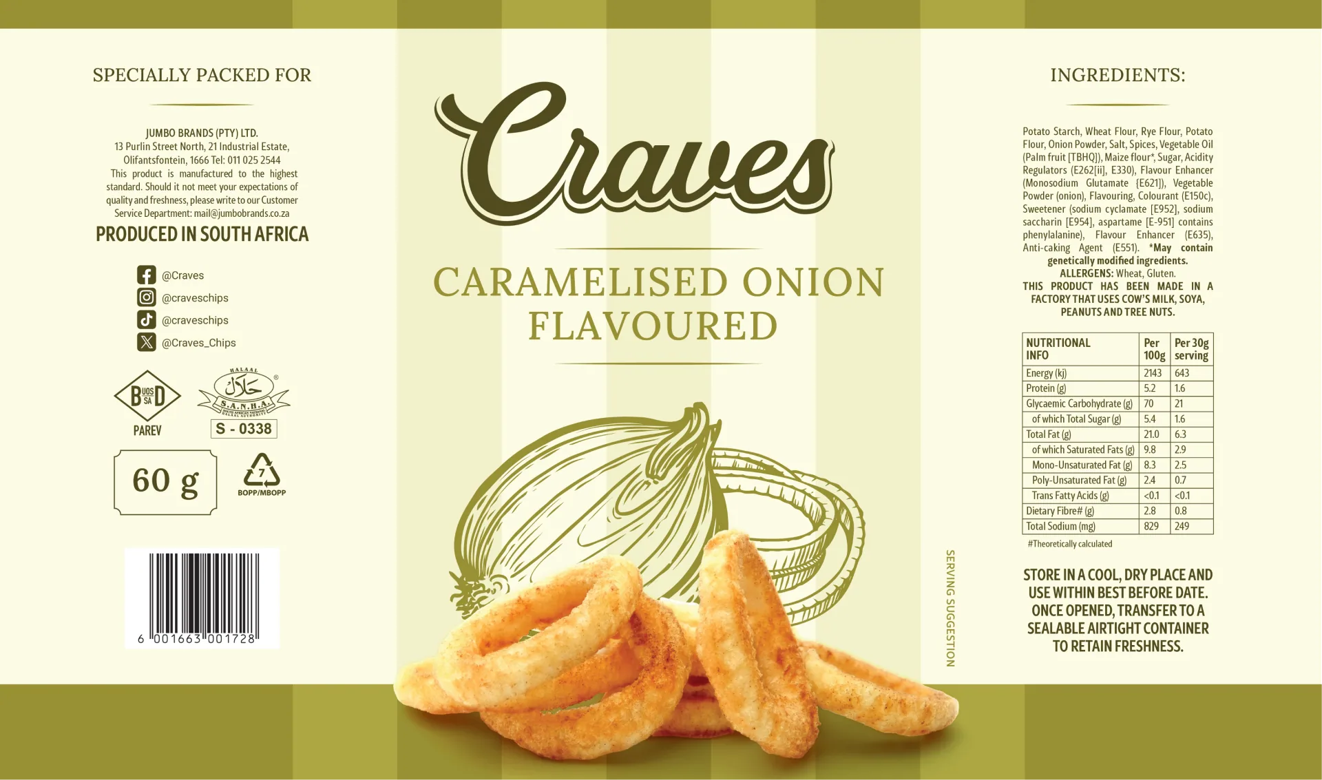 Craves caramalised onion packaging redesign