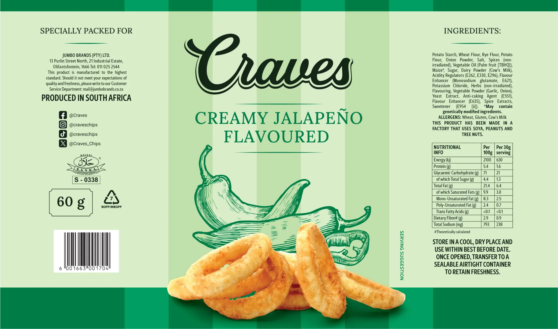 Craves jalapeno flavoured packaging redesign