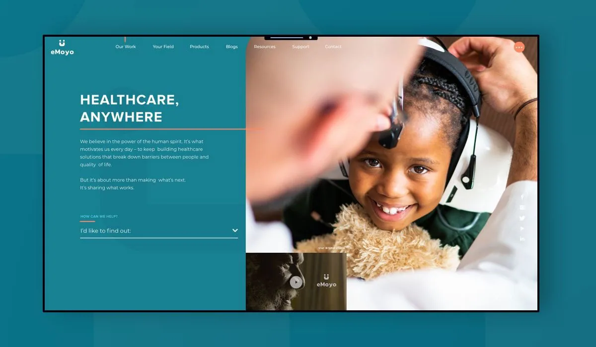 eMoyo medical device website design and development