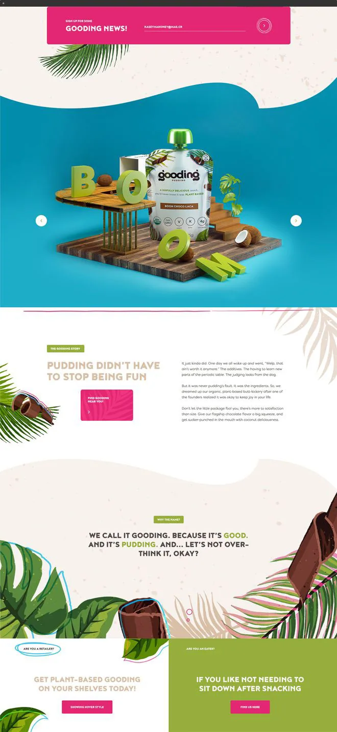 It's Gooding gooding landing page design