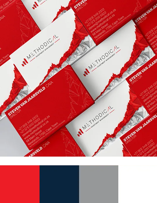 Methodical investment business card design