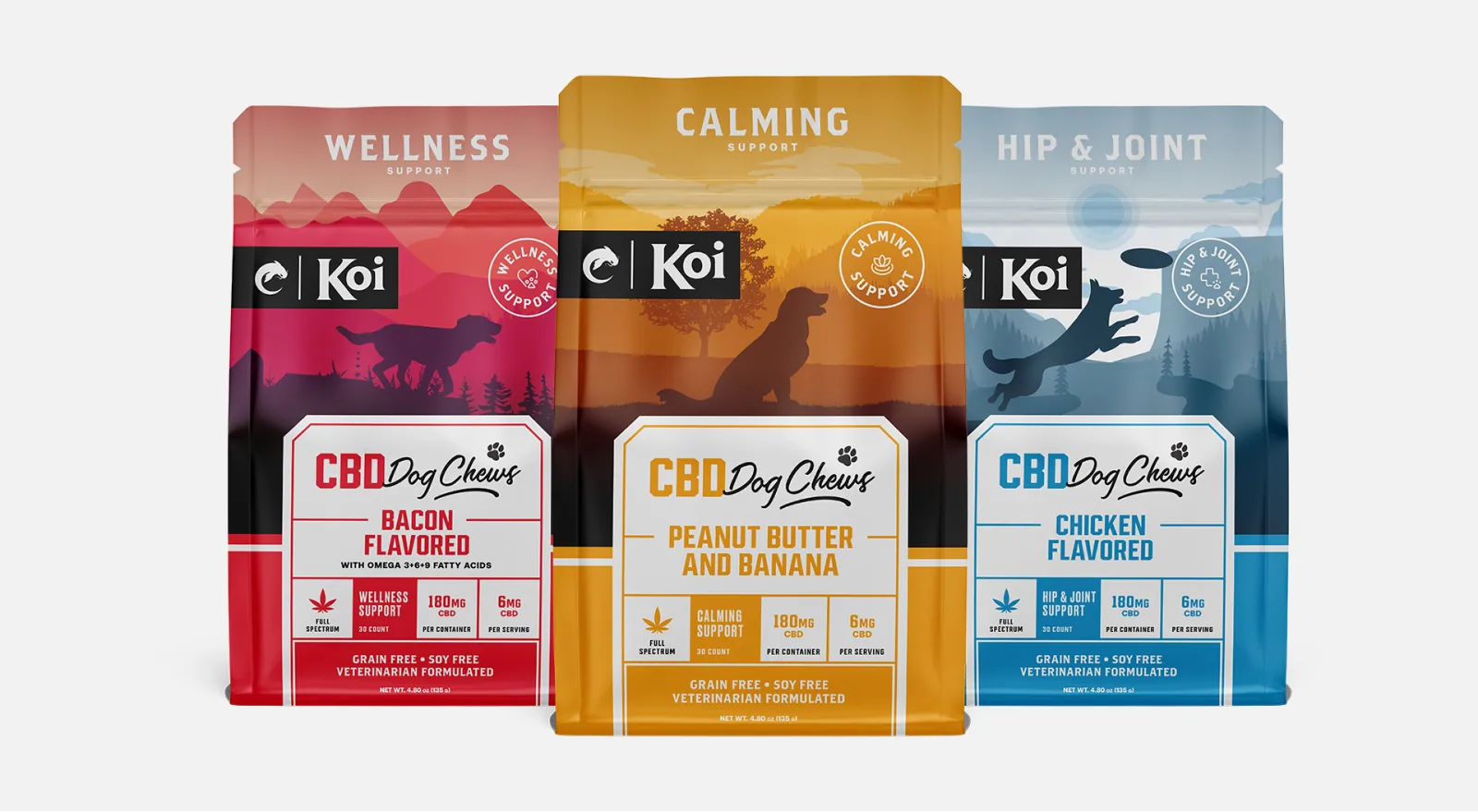 Koi CBD dog chews packaging design