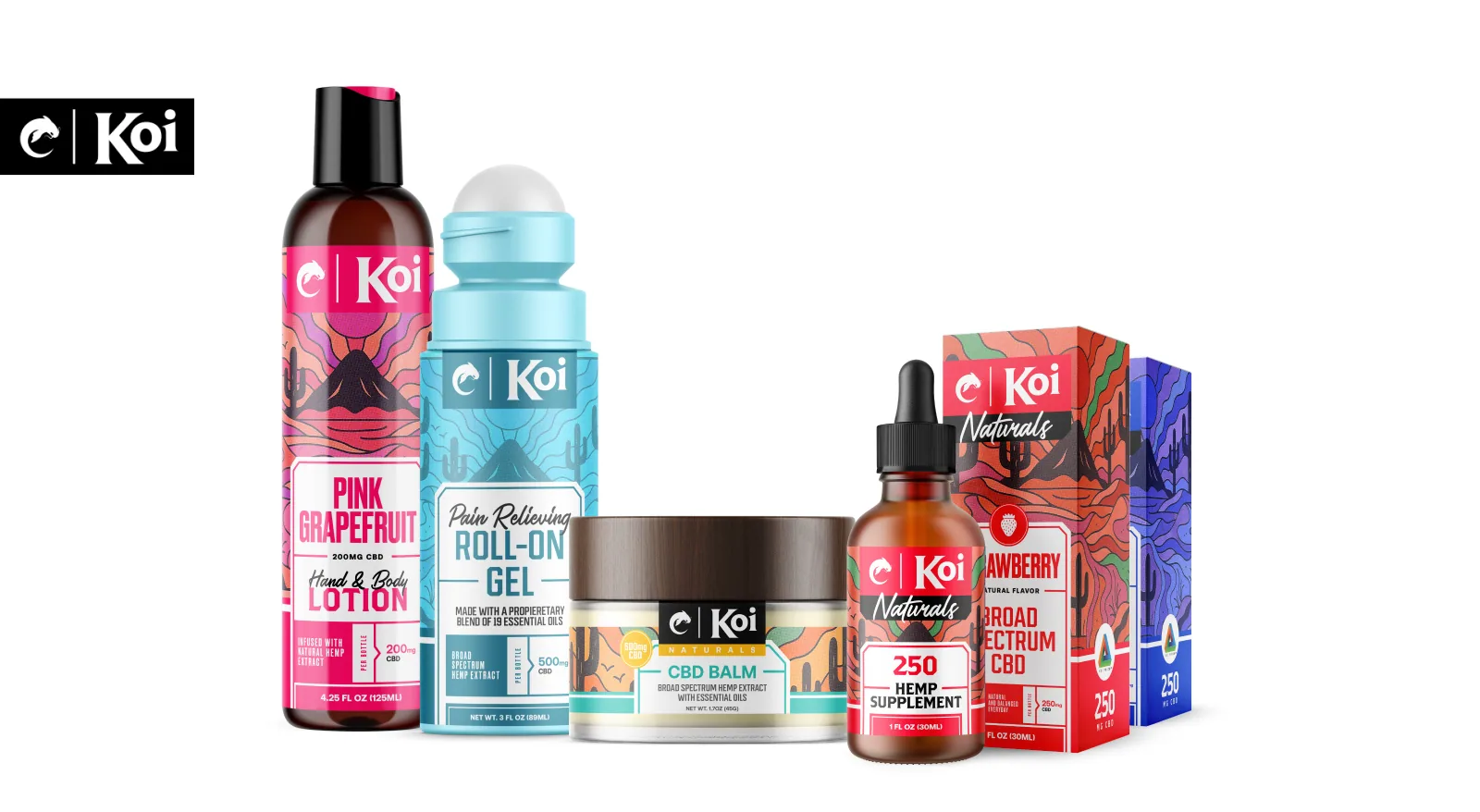 Koi products packaging design