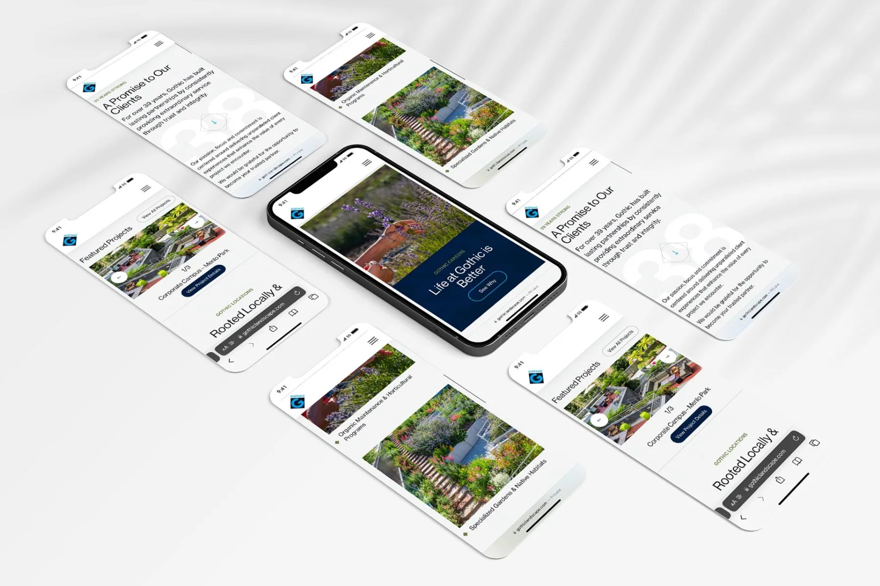 Gothic Landscape mobile development corporate website