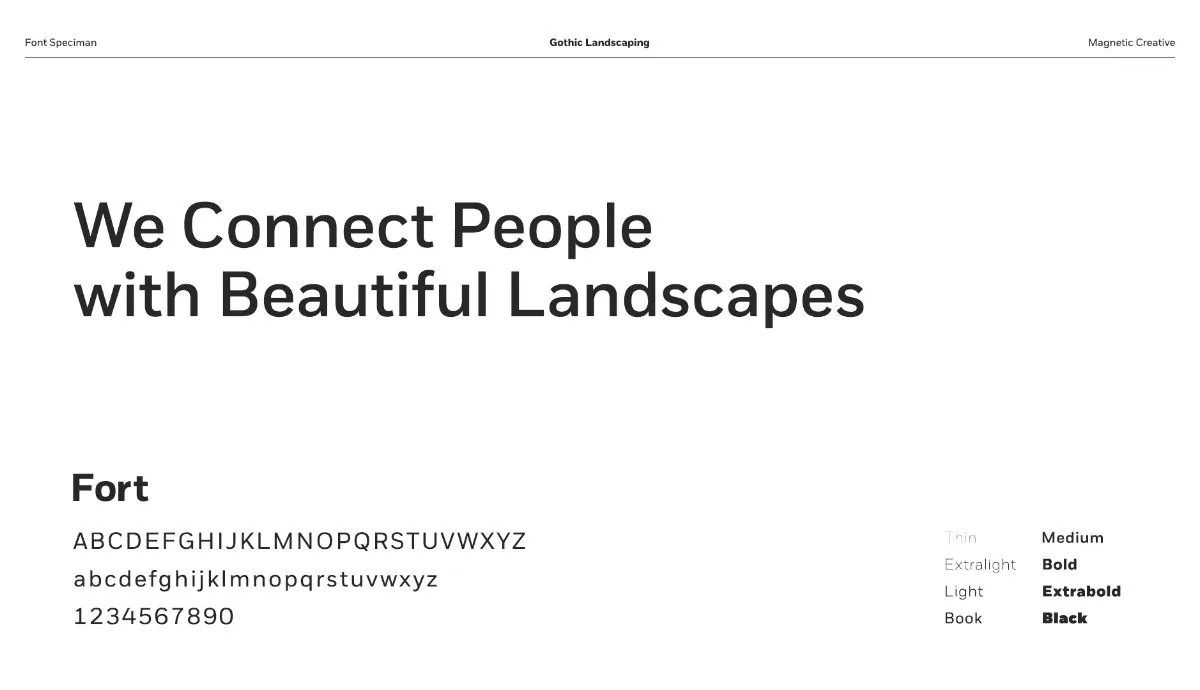 Website style guide Gothic Landscape