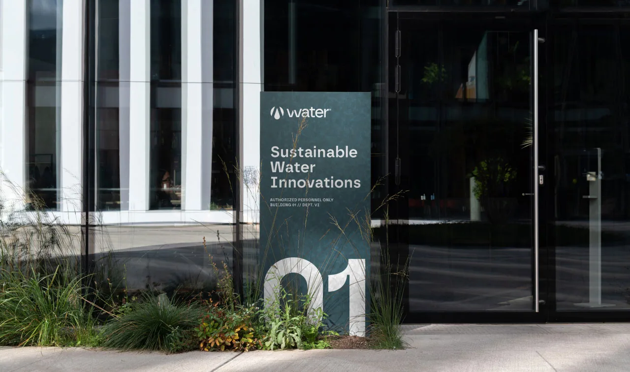 VVater branded corporate signage