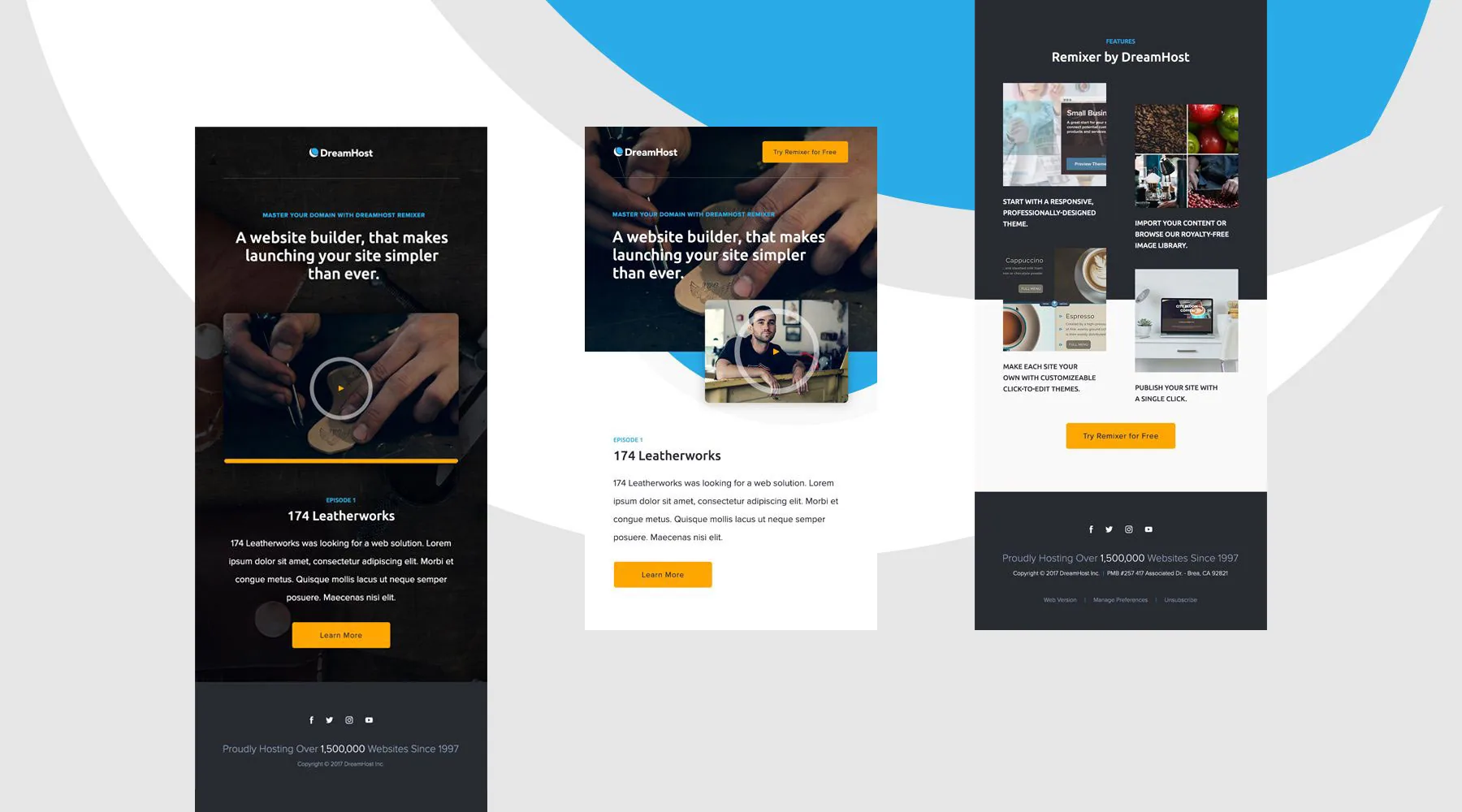 DreamHost email marketing design