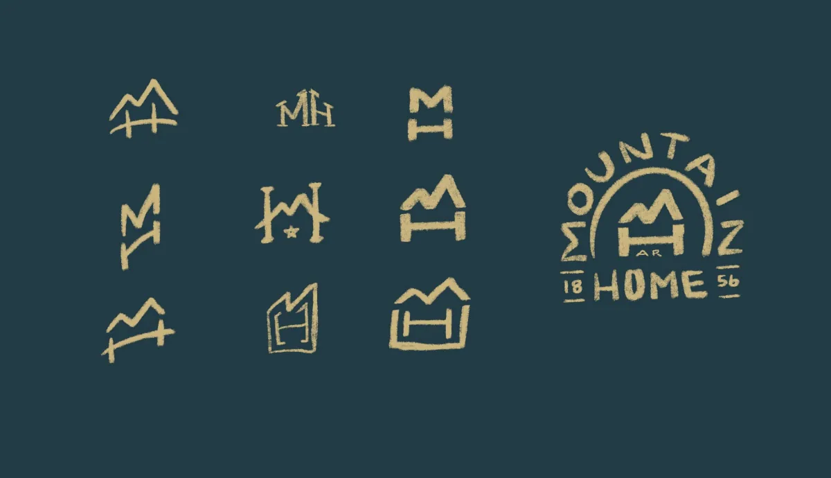 Mountain Home, Arkansas small town logo design sketches