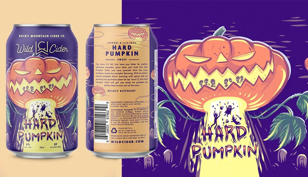Wild Cider hard pumpkin can illustration