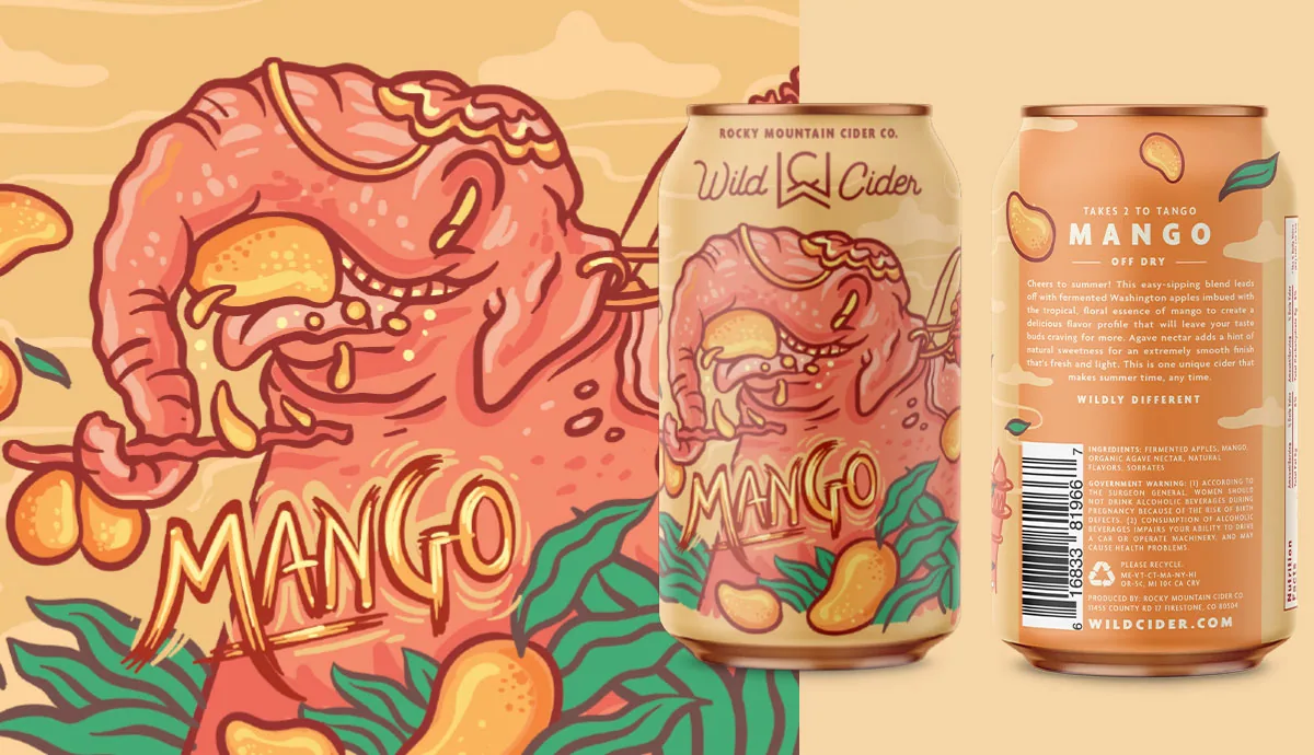 Wild Cider mango can illustration