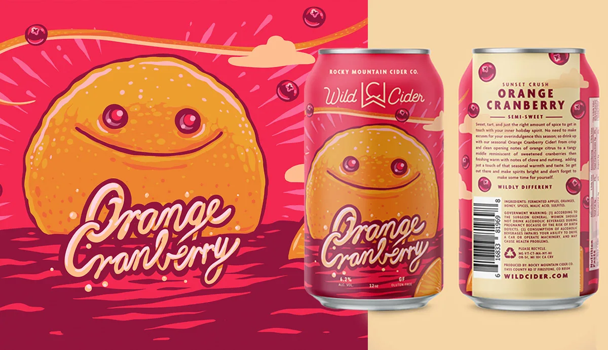Wild Cider orange cranberry can illustration