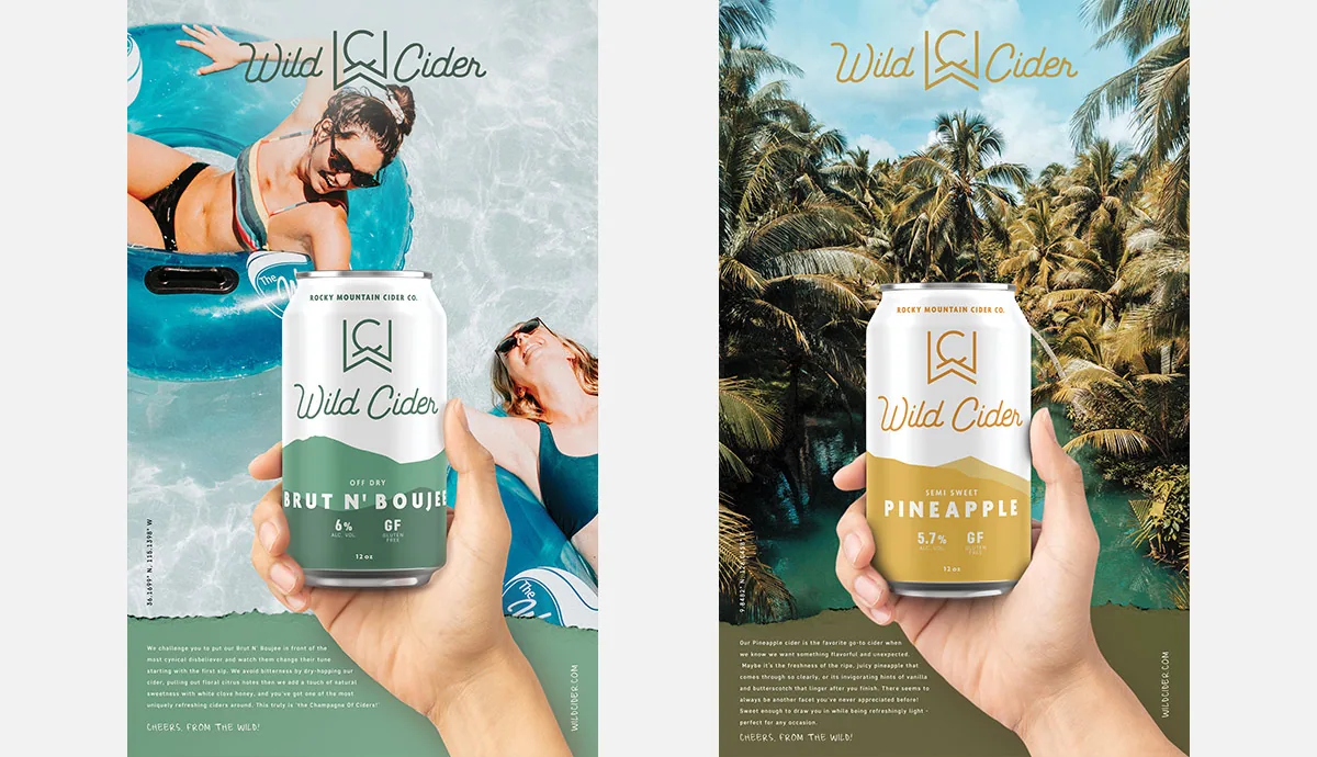 Wild Cider poster design can packaging