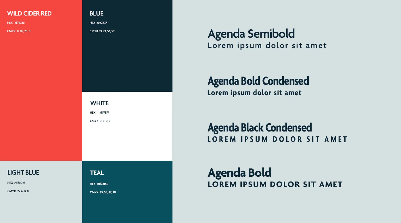 Wild Cider typography color palette