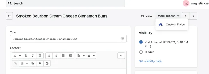 Locating custom fields in shopify