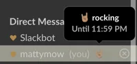 Rocking slack status hover