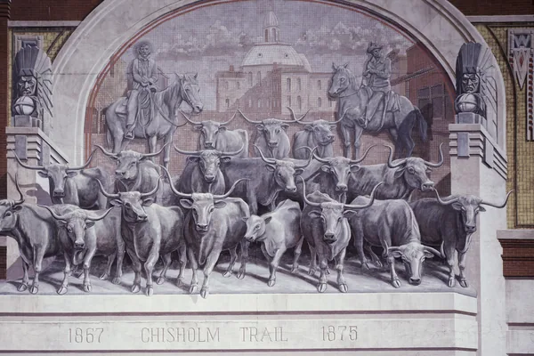 Chisholm Trail mural in Sundance Square, Fort Worth